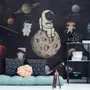Astronaut and Animals in Space Wallpaper Mural for Children