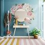 Blue Pink Peony Floral Bouqet Wall Decal Sticker