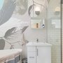 Papier peint panoramique motifs hexagonaux géométriques