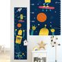 Kids Height Ruler with Robots Wall Decal Sticker