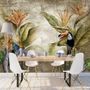 Papier peint panoramique nostalgique Toucan dans la forêt tropicale