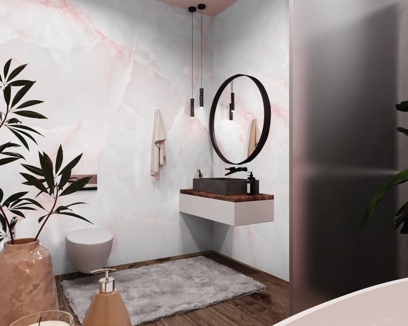 Abstract Pink Marble Stone Art Wallpaper Mural