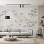 3D Embossed Look Cement Lily Flower Wallpaper Mural
