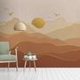 Gold Look Landscape Sunrise Sunset Wallpaper Mural
