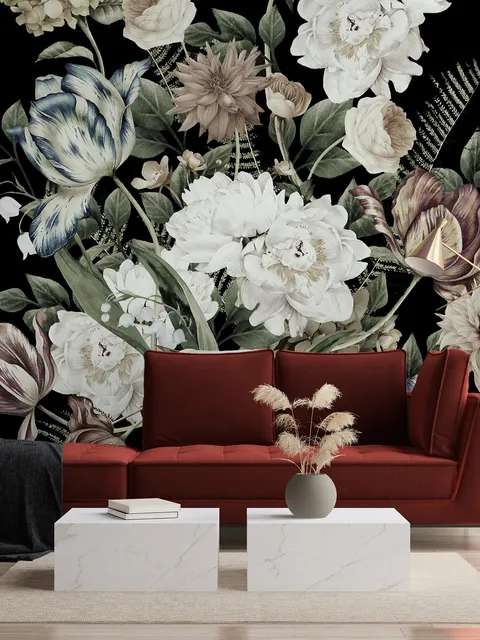 Lily Floral Bouqet Wallpaper Mural