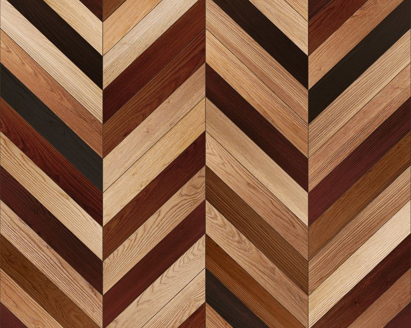 Geometric Chevron Shape Wood Effect Wallpaper Mural