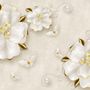 3D Embossed Look Jewelry Roses Wallpaper Mural