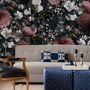 Papier peint panoramique floral vintage et foncé