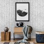 Modern Herringbone Line Black and White  Wallpaper Mural