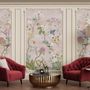 Papier peint panoramique floral Chinoiserie coloré