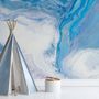 Abstract Turquoise Wave Pattern Wallpaper Mural