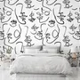 Abstract Charming Artistic Faces Wallpaper Mural
