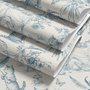 Cute cats wallpaper with dusty blue toile kittens, roses and garden scenes on warm cream