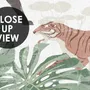 Retro Wild Animals with Tropical Leaves Wallpaper Mural
