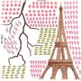 Wandtattoo Paris Eiffelturm mit Kirschblüte