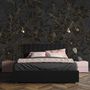 Dark Navy Peony Floral Drawing Art Wallpaper Mural