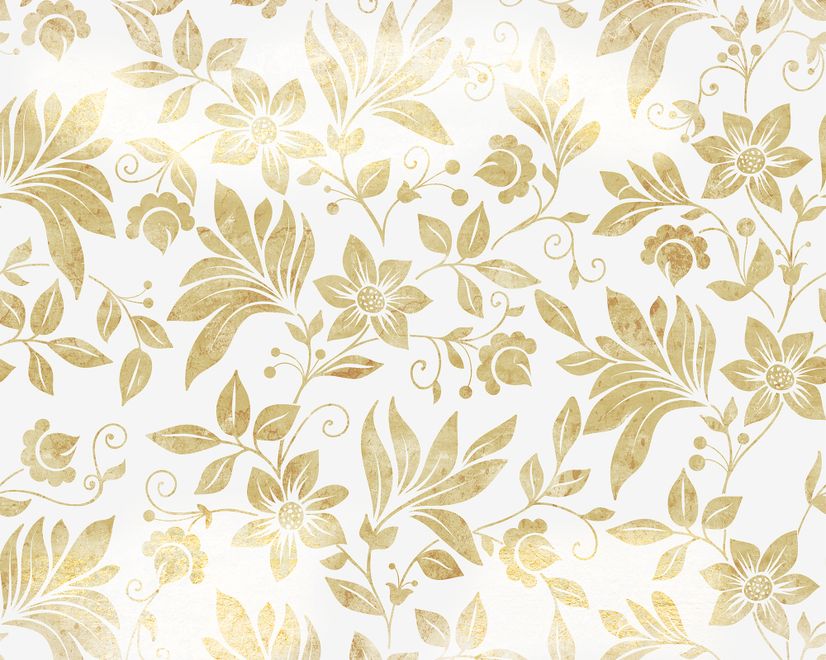 Papier peint panoramique floral à motif damassé