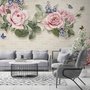 Vintage Pastellrosa Blumen Fototapete