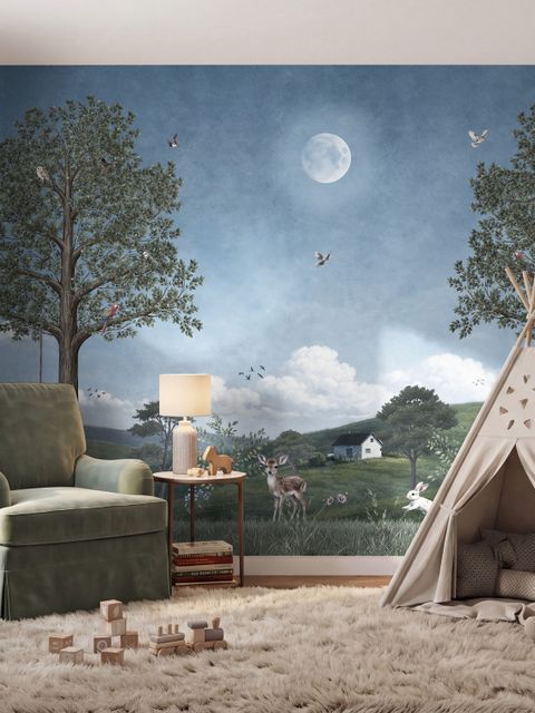 Kids Forest Animals Landscape Wallpaper Mural