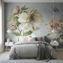 Papier peint panoramique vintage avec pivoines