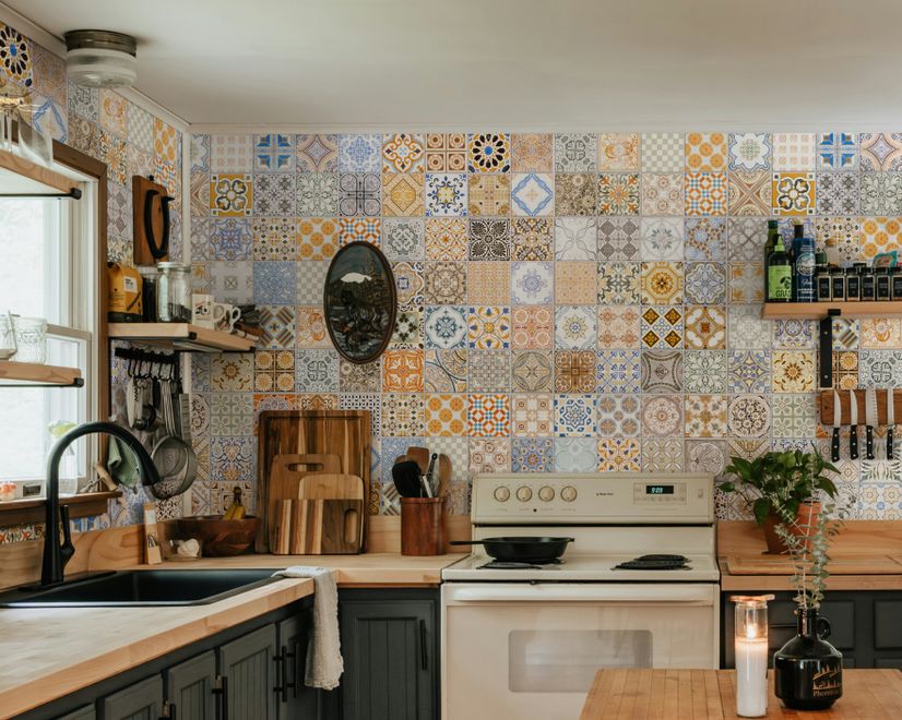 Faux Ceramic Tiles Wallpaper Mural