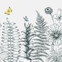Fototapete mit Kohleblatt und Blumen