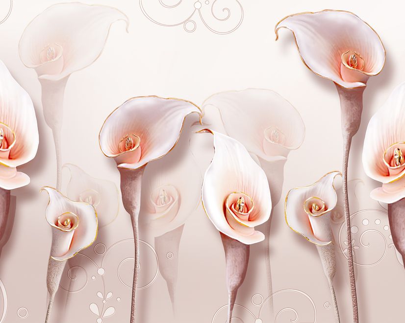 Elegant Calla Lily 3D Floral Wallpaper Mural