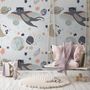 Fototapete Katze Fliegt Über Mond und Sterne