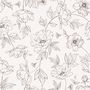 Poppy Drawing Floral Wallpaper Mural