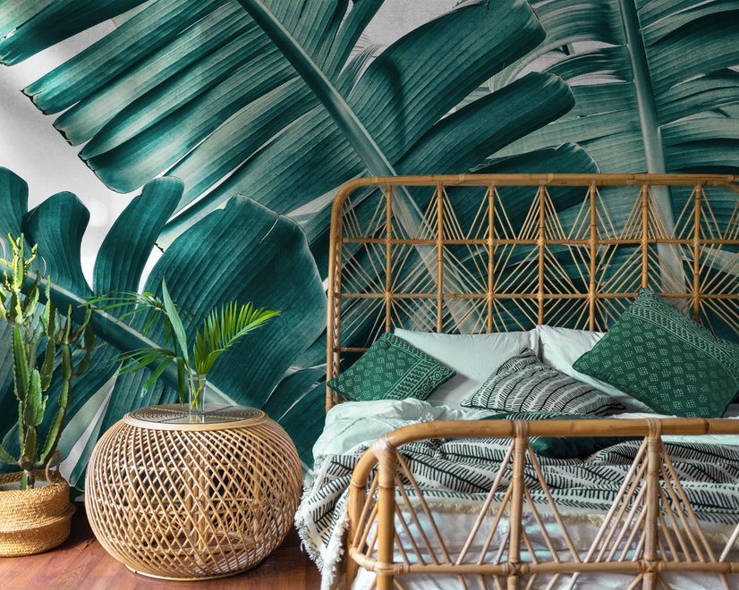 Papier peint feuilles de palmier tropicales