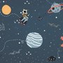 Kinderzimmer Weltraum mit bunten Planeten und kleinen Sternen Fototapete