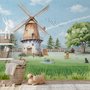 Niedliche Kinder-Fototapete Windmühle mit Bauernhoftieren
