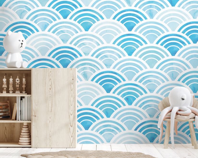 Seashell Pattern Wallpaper Mural for Nursery and Kids Room