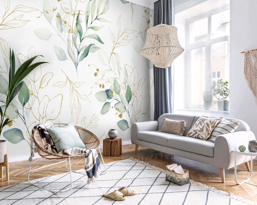 Eucalyptus Leaf Pattern Wallpaper Mural