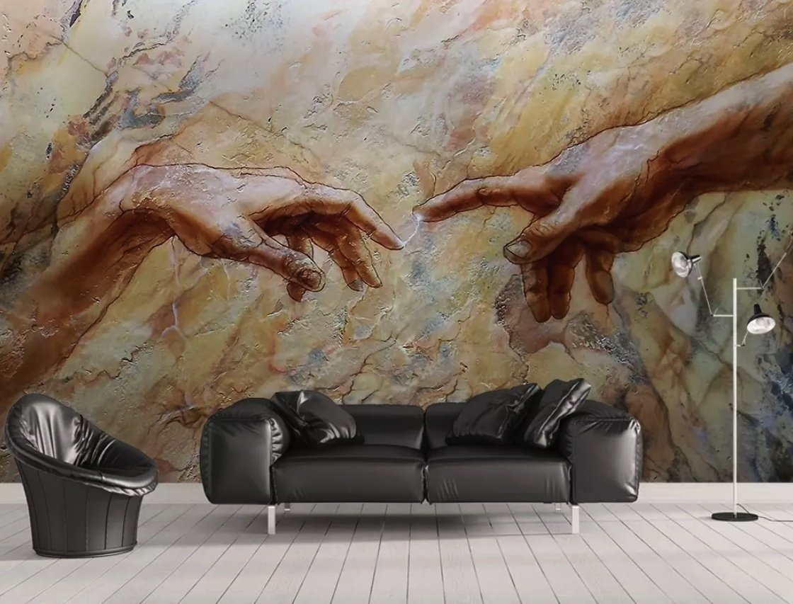 Watercolor Abstract Hands Wallpaper Mural - Peel and Stick