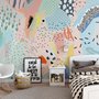 Colorful Abstract Geometric Kids Art Wallpaper Mural