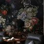 Dark Dutch Floral Bouquet with Birds Wallpaper Mural