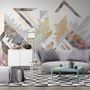 Watercolor Geometric City Wallpaper Mural