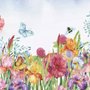 Aquarell Garten Blumen Fototapete