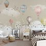 Papier peint chambre d'enfant hiver et montgolfière