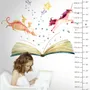 Stickers muraux licorne et dinosaures dans un livre d’histoires aquarelle pour enfants