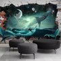 Papier peint panoramique requins baleines de mer