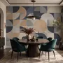 Retro Abstract Geometric Shapes Wallpaper Mural