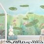 Nursery Lotus Leaf and Fish Wallpaper Mural