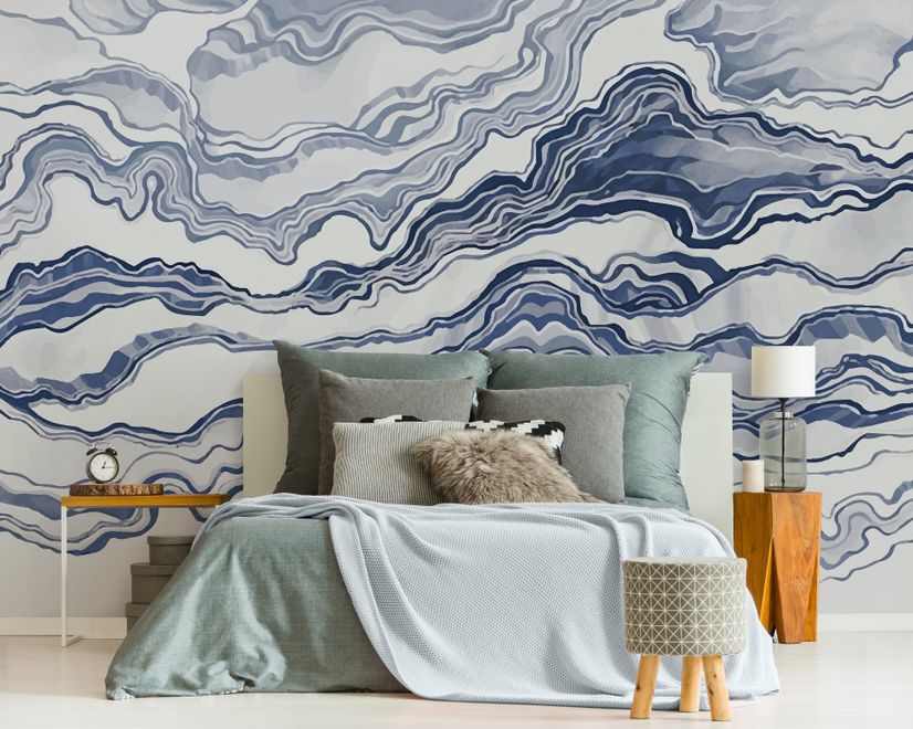 Nordic Abstract Waves Wallpaper Mural