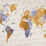 Orange World Map Wallpaper Mural