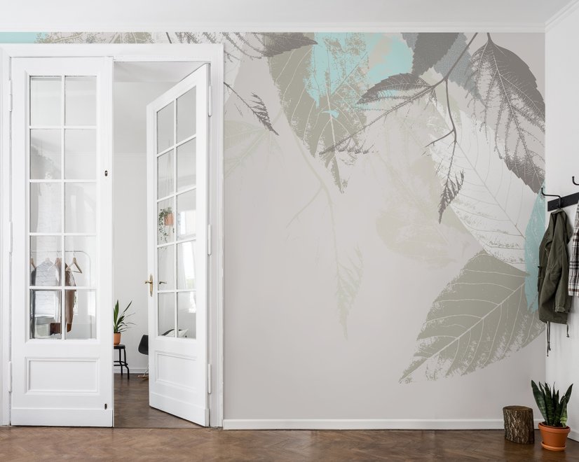 Papier peint panoramique motifs hexagonaux géométriques