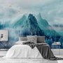 Papier peint paysage de montagnes brumeuses et lever de soleil