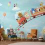 Cartoon Animals in the Amusement Park Wallpaper Mural