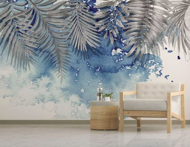Nordic Style Tropical Leaves Wallpaper Mural